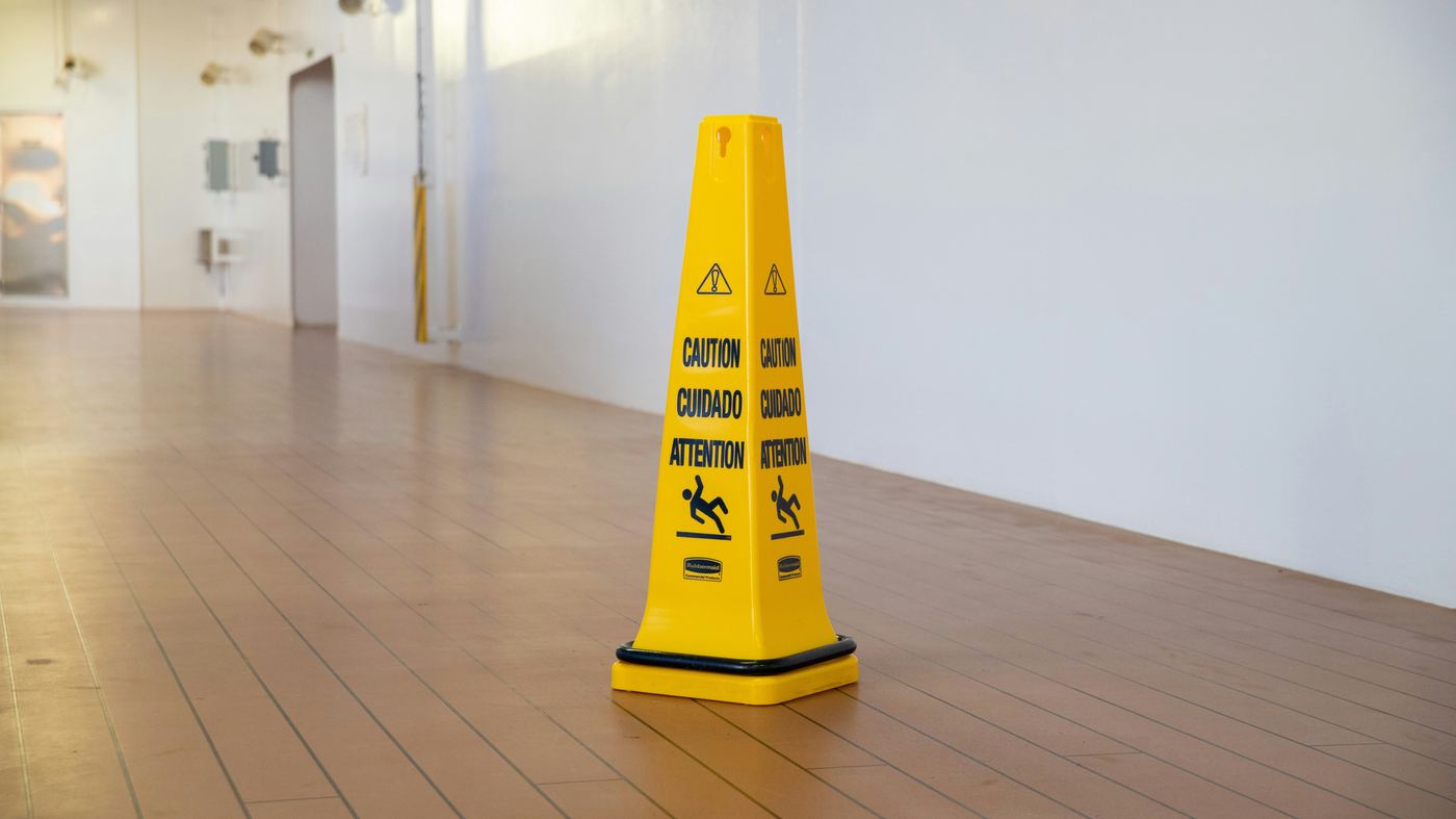 Wet floor caution sign